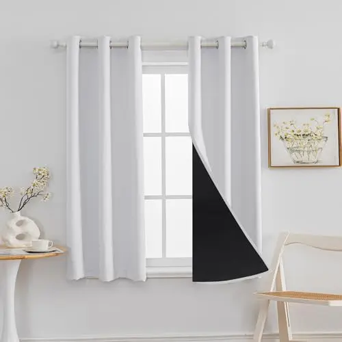 Cortinas Blackout Anytime de 100% Oscuridad - 2 Paneles Térmicos (Gris Blanco, 42W x 54L)