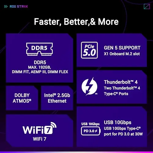 Placa Madre ASUS ROG Strix Z890-F Gaming WiFi con AI Avanzado, DDR5 y Conectividad Thunderbolt™ 4 - imagen 4