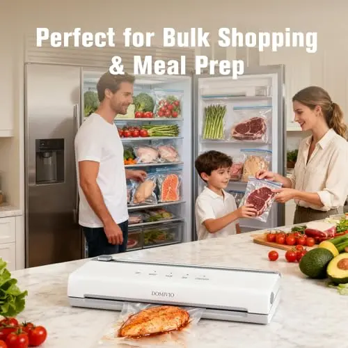 Selladora DOMIVIO VS2093: 5 en 1, compacta y con cortador integrado para conservar alimentos - imagen 4