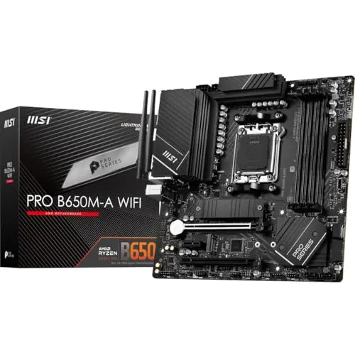 Placa base MSI PRO B650M-A WiFi para procesadores AMD Ryzen 7000, mATX, DDR5, Wi-Fi 6E