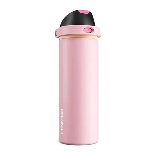 Botella de Agua POWCAN 24 oz: Doble Boquilla, Aislante, Antifugas, para Deportes y Camping