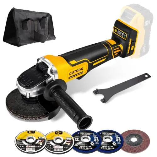 Esmeril Cordless CUTOOK 4-1/2" Brushless, 4 Velocidades hasta 10,000 RPM, Compatible con Baterías DeWalt
