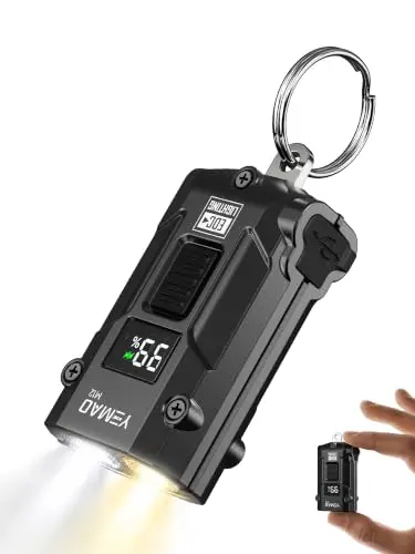 Yemao Linterna Recargable: Doble Fuente de Luz, 3 Temperaturas y 9 Modos, USB-C