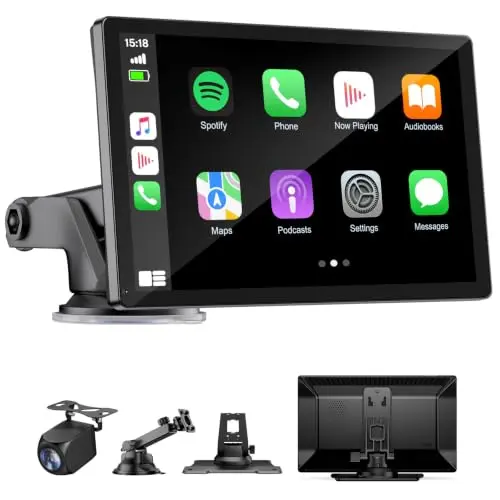 Pantalla Wireless de 9" Apple CarPlay con Actualizaciones OTA y Cámara de Retroceso