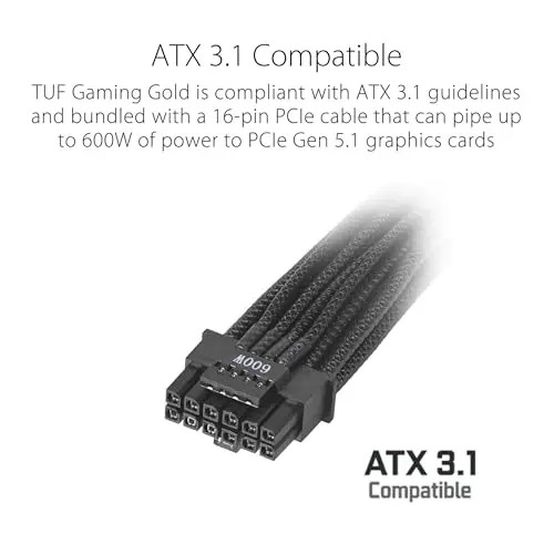 Fuente de Poder ASUS TUF Gaming 850W Gold - Eficiencia 80+ Gold y Compatibilidad ATX 3.0 - imagen 3