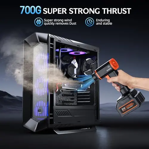 Soplador de Aire Eléctrico - 33,000 RPM, Baterías Recargables, Ideal para Limpieza de PC y Más - imagen 3