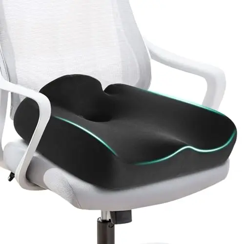 Cojín Ergonómico de Espuma de Memoria para Sillas de Oficina – Alivio Presión y Soporte para Larga Sedentación