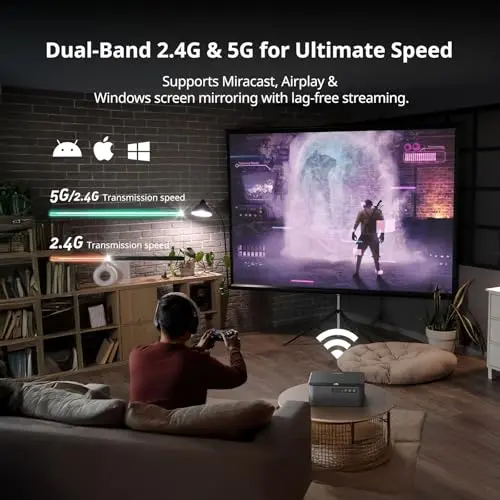 Proyector Smart 1080P: Auto Enfoque, Dolby Audio, WiFi/Bluetooth, 40-300" con Netflix - imagen 5