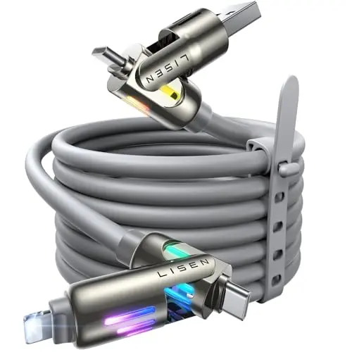 Cable de Carga 4 en 1 LISEN USB C a Lightning 240W, 6.6FT y cargador rápido