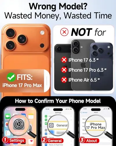 Funda LeYi para iPhone 17 Pro Max: Protector Militar con Cartera Transparente y Bloqueo Seguro - imagen 2