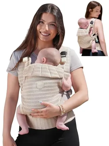 GROWNSY Funda Portabebés: de Recién Nacido a Niño (7-44lbs), Ergonómica y Con Soporte para la Cabeza