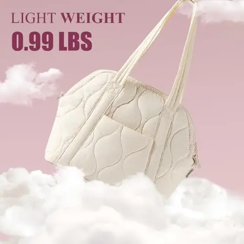 Bolso Tote Puffer Bagstash para Mujeres - Amplio y Elegante en Color Albaricoque - imagen 5