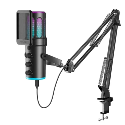 Micrófono Gaming PUPGSIS USB: Calidad Vocal, RGB y Mute en un Solo Toque