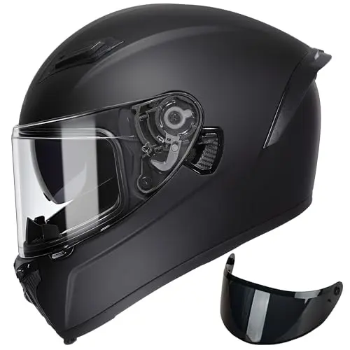 Casco TRIANGLE Full Face para Motocicleta DOT, Con Visores Duales y Ventilación Ajustable, talla grande