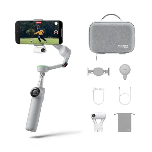 Insta360 Flow 2 Pro: Gimbal estabilizador para iPhone & Android con seguimiento AI y kit completo para creadores.