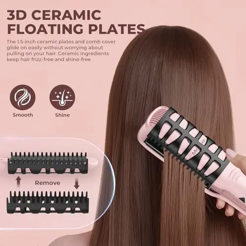 MiroPure Plancha 1.5 Pulgadas: Alisa y Riza en 30 Segundos, Apagado Automático y Placas de Cerámica 3D - imagen 4