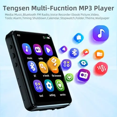 Reproductor MP3 Tengsen con Bluetooth 5.3, pantalla táctil y altavoz integrado, 32GB - imagen 4