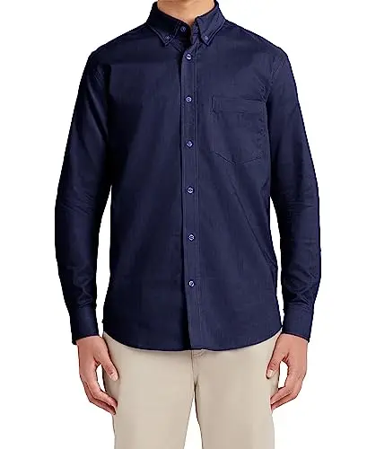 Camisa Oxford de Manga Larga Nautica para Uniforme Escolar, Navy, Talla 36-37