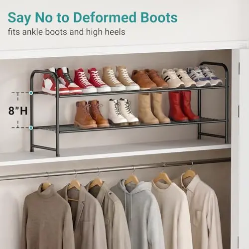 Estante de Zapatos AOODA: Organizador Apilable para 18 Pares, Metal Resistente y Ajustable - imagen 5