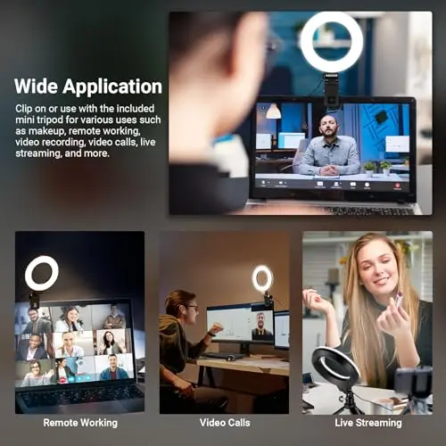 NEEWER BR60: Anillo de Luz de 5" para Videoconferencias y Streaming con Soporte de trípode - imagen 3