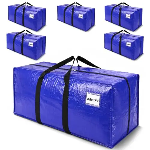 Pack de 6 Bolsas de Mudanza 25 Galones – Resistentes y Reutilizables, con Mangas Refuerzo y Ventana ID