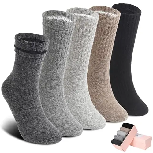 HUGSOCKS Calcetines Térmicos para Mujer, 5 Paquetes, Talla 5-9, Perfectos para Invierno