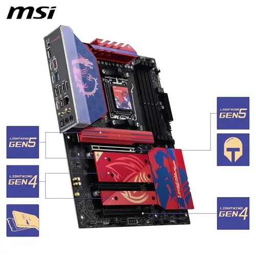 Placa base MSI B850 MLG EDTION ATX - Compatible con procesadores AMD Ryzen 9000/8000/7000, Wi-Fi 7 y PCIe 5.0. - imagen 5
