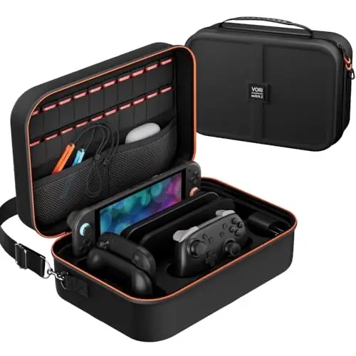 Funda VORI para Nintendo Switch 2 con estuche duro y 20 slots para tarjetas de juego