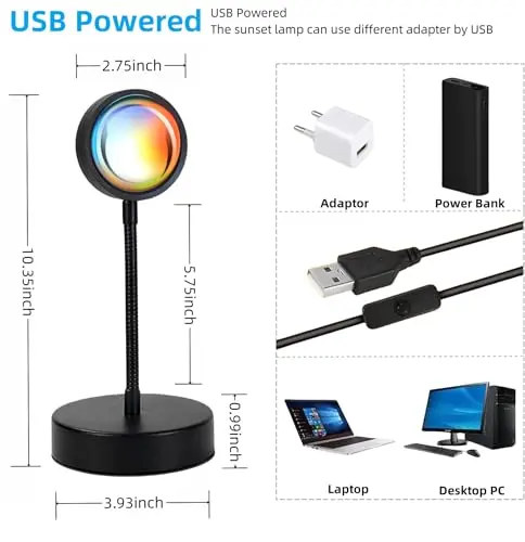 Proyector de Luz de Atardecer JIMEI RGB 360° con Control Remoto y APP para Decorar Tu Hogar - imagen 5