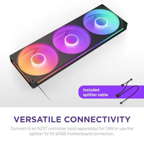 NZXT F360 RGB Core - Unidad de 360mm con 3 Ventiladores RGB de 120mm y Control de Luz - imagen 3