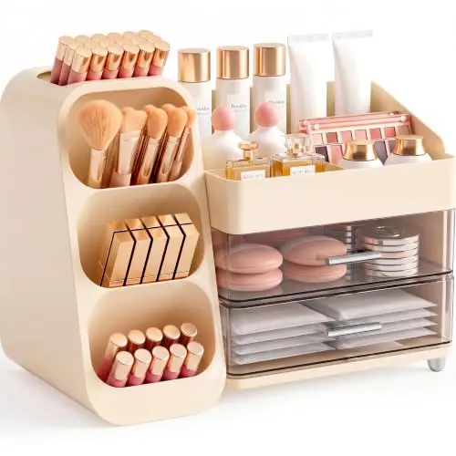 Organizador de Maquillaje Booklov Grande para Tocador, Capacidad Espaciosa