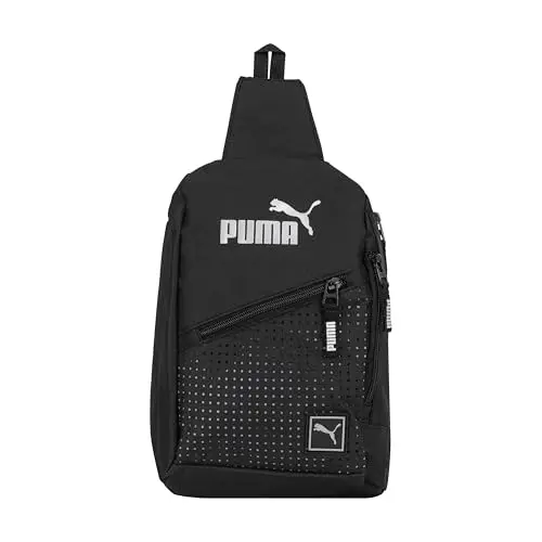 Mochila PUMA EVERCAT SIDEWALL Sling, diseño compacto y versátil en Negro/Plata