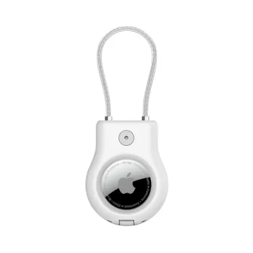 Funda Protectora Belkin para AirTag con Cable - Segura y Resistente a Rayones - Blanca