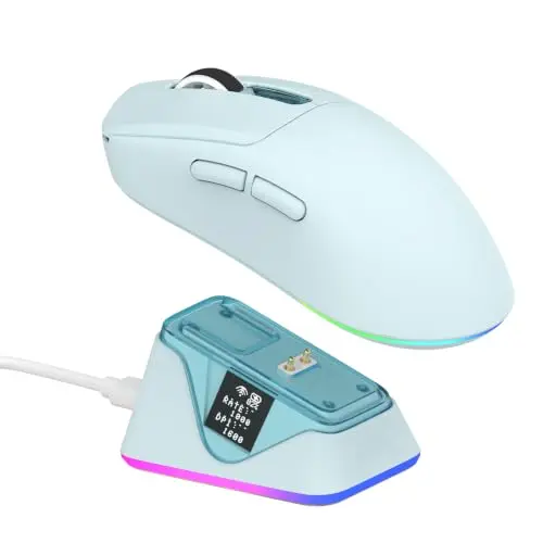 Ratón Gaming Inalámbrico EPOMAKER NEX Lite con Dock de Carga RGB y Pantallas OLED
