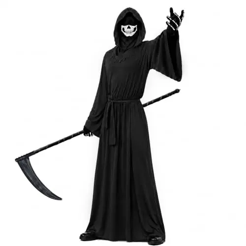 Disfraz Adulto Grim Reaper: Túnica, Capucha y Más para Halloween