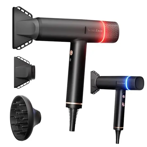 Secador de Pelo Profesional iónico con Difusor, 1600W, 150,000 RPM, Rápido & Silencioso