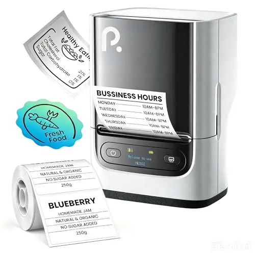 Impresora de Etiquetas POLONO PM220S: Conectividad Bluetooth y Pantalla LED Inteligente