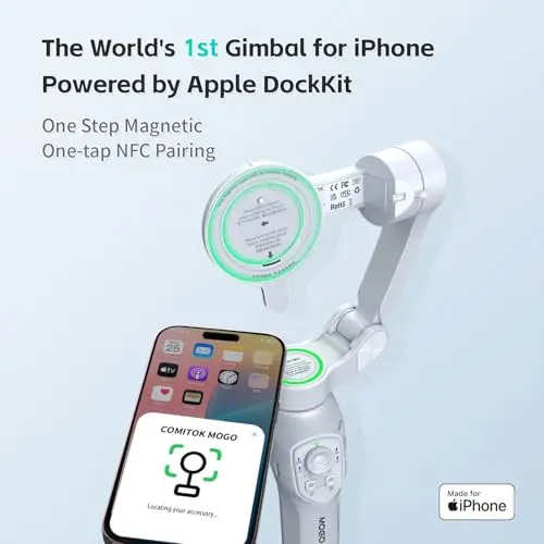 COMITOK MOGO: Estabilizador Gimbal para iPhone con Seguimiento Facial 360° y Montaje Magnético - imagen 2