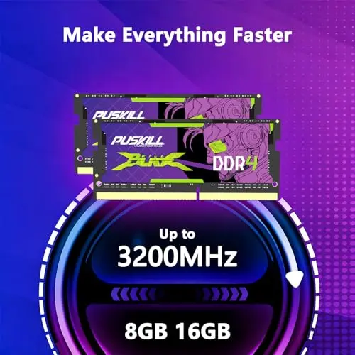 Kit RAM PUSKILL DDR4 32GB (2x16GB) 3200MHz - Acelera tu Laptop para Gaming - imagen 3