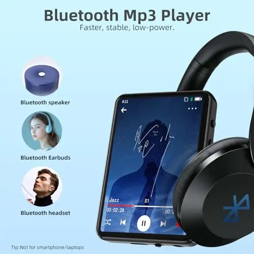 Reproductor MP3 Tengsen con Bluetooth 5.3, pantalla táctil y altavoz integrado, 32GB - imagen 3