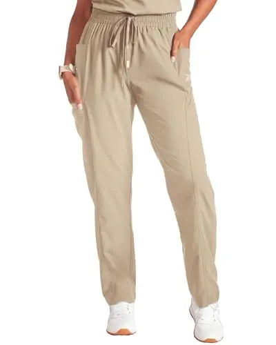 Pantalones Reebok para Mujer: Scrubs con Pierna Recta y 4 Bolsillos Funcionales