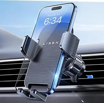 Soporte de Teléfono para Coche LISEN: Compatible con Fundas Gruesas y Ajuste en Ventilación