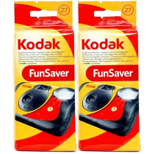 Cámara de Filme de Un Solo Uso Kodak Funsaver (Pack de 2) | Colores Brillantes y Flash Manual
