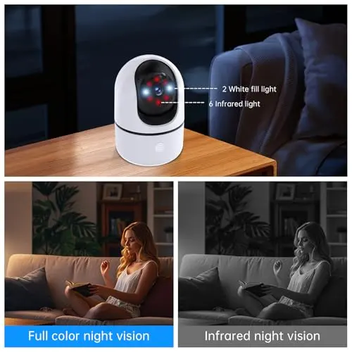 Cámara Indoor JWQPO 5G/2.4G: Monitoreo 360°, Visión Nocturna y Alertas Emergencia 911 - imagen 5