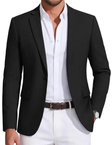 Saco Blazer Casual para Hombre COOFANDY - Ligero y Elegante (Negro L)