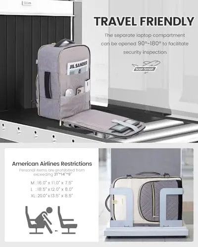 Mochila de Viaje LOVEVOOK 40L para Mujeres, Aprobada por Aerolíneas, Compartimento para Laptop de 17.3" - imagen 2