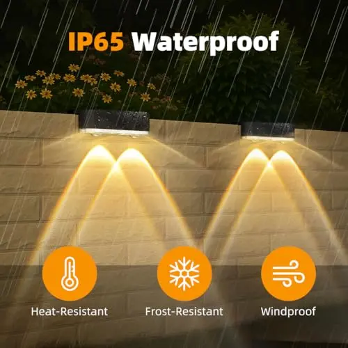 Luces Solares Peasur para Cercas - IP65, Luz LED Cálida, Instalación Fácil, Auto Encendido y Apagado - imagen 4