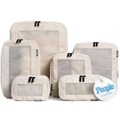 Cubes de Compresión Aerotrunk para Viajar, 6-Pack, Beige: Organiza y Maximiza Espacio