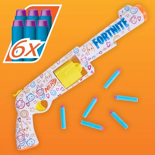 Nerf Fortnite Frenz 4 Ever Blaster, código de bonificación para desbloquear Frenz 4 Ever Wrap en el juego, 6 dardos de élite, tambor de 6 dardos. - imagen 3