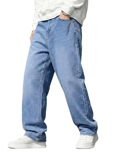 JMIERR Jeans Baggy de Hombre Beau Blue, Estilo Y2K con Ajuste Cómodo